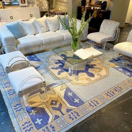 Zara Blue Turkish Handmade Wool Rug